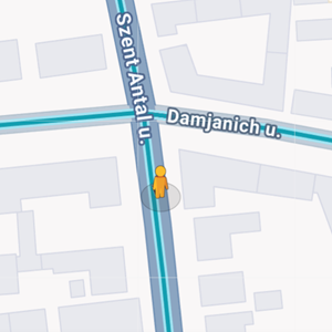 Baja, Szent Antal utca (51. számú főút) - Damjanich utca kereszteződése